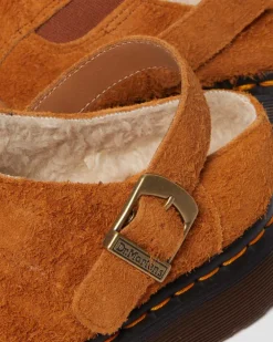 Mules Isham en daim et fourrure synthétique in Pecan Brown