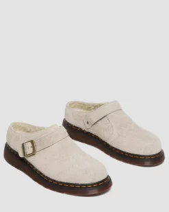 Mules Isham en daim et fourrure synthétique in Vintage Taupe