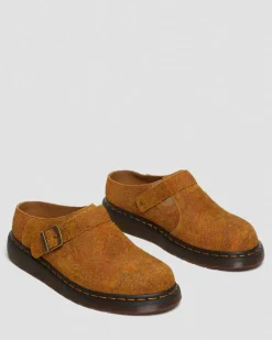 Mules Isham en daim Marbled à brides in Brown
