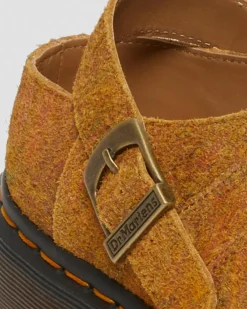 Mules Isham en daim Marbled à brides in Brown