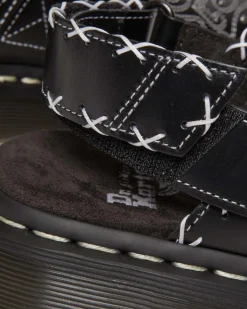 Mules Jorge Contrast Stitch en cuir in Noir