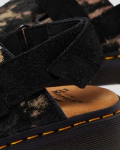 Mules Jorge II Contrast en Hair-On in Noir