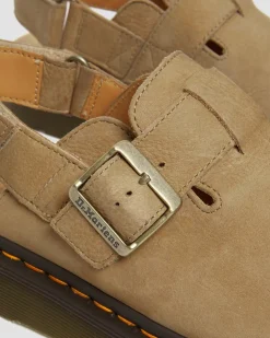 Mules Jorge II en cuir Tumbled Nubuck à brides in Camel Savannah