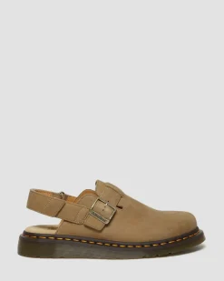 Mules Jorge II en cuir Tumbled Nubuck à brides in Camel Savannah