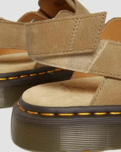 Mules Jorge II en cuir Tumbled Nubuck à brides in Camel Savannah
