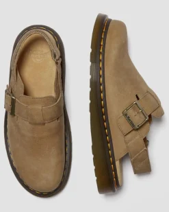 Mules Jorge II en cuir Tumbled Nubuck à brides in Camel Savannah