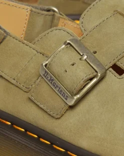 Mules Jorge II en cuir Tumbled Nubuck à brides in Muted Olive