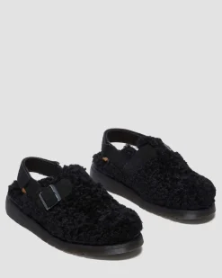 Mules Jorge II en daim et borg in Noir