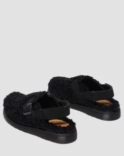 Mules Jorge II en daim et borg in Noir