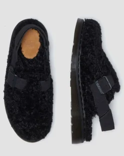 Mules Jorge II en daim et borg in Noir