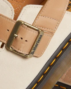 Mules Jorge II en daim et cuir à brides in Beige Texturé