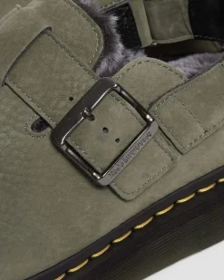 Mules Jorge II en fourrure synthétique in Nickel Grey