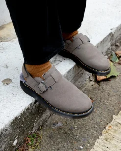 Mules Jorge II en fourrure synthétique in Nickel Grey