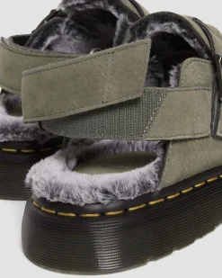 Mules Jorge II en fourrure synthétique in Nickel Grey