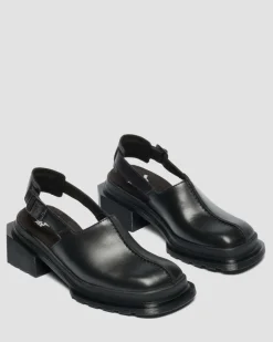 Mules Maybole en cuir à bouts carrés in Noir