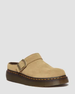 Mules plateformes Laketen en daim Bronx in Tan