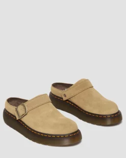 Mules plateformes Laketen en daim Bronx in Tan