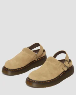 Mules plateformes Laketen en daim Bronx in Tan