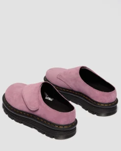 Mules plateformes Zebzag Anywair en daim in Rose Poudré