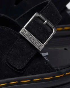Mules plateformes Zebzag en daim à brides in Noir