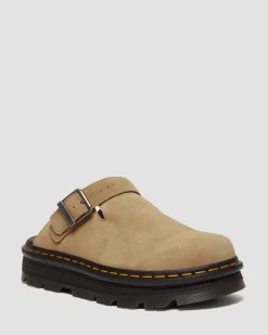 Mules plateformes Zebzag en daim à brides in Tan