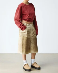 Mules plateformes Zebzag en daim à brides in Tan