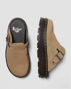 Mules plateformes Zebzag en daim à brides in Tan