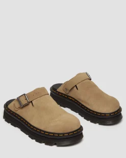 Mules plateformes Zebzag en daim à brides in Tan