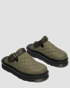 Mules plateformes Zebzag en Quilted Canvas in Vert Olive Doc's