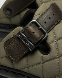 Mules plateformes Zebzag en Quilted Canvas in Vert Olive Doc's