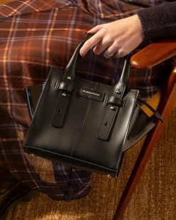 Petit sac en cuir in Noir