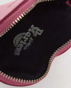 Porte-monnaie en forme de cœur en cuir avec anneau in Rose Doc's