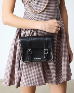 Sac bandoulière en cuir 18 cm in Noir