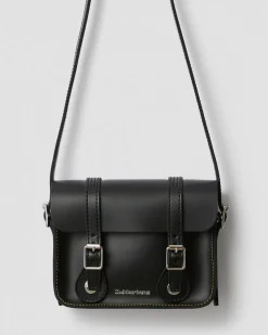 Sac bandoulière en cuir 18 cm in Noir