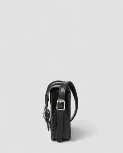 Sac bandoulière en cuir 18 cm in Noir