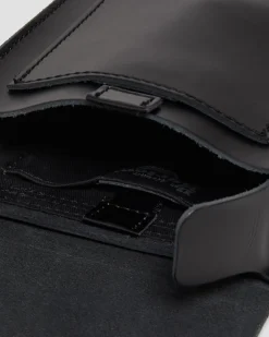 Sac bandoulière en cuirs Kiev et Smooth in Noir