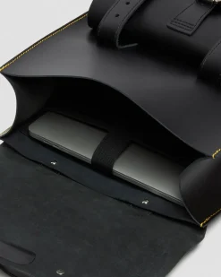 Sac à dos en cuirs Kiev et Smooth à compartiments in Noir