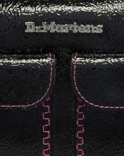 Sac en cuir Distressed Patent à anses supérieures in Noir