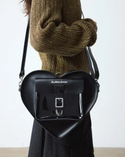 Sac en cuir en forme de cœur&nbsp; in Noir