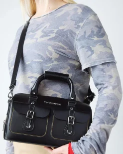 Sac en cuir Kiev à anses supérieures in Noir