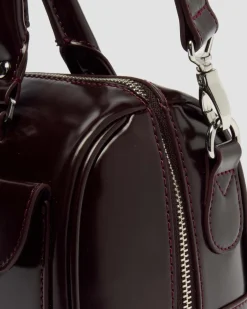 Sac en cuir Rub Off à anses supérieures vegan in Rouge Cherry Red