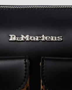 Sac en Hair-On à imprimé léopard et à anses supérieures in Noir