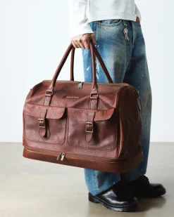 Sac Weekender en cuir souple in Noix De Cajou