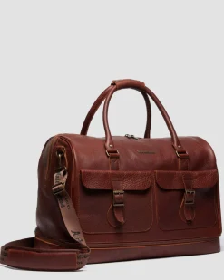 Sac Weekender en cuir souple in Noix De Cajou