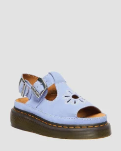 Sandales Dunnet Flower en cuir Buttersoft in Bleu Bleuet