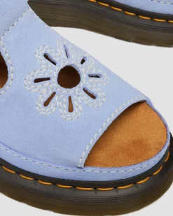 Sandales Dunnet Flower en cuir Buttersoft in Bleu Bleuet