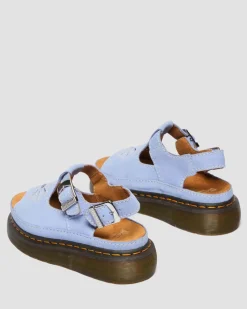 Sandales Dunnet Flower en cuir Buttersoft in Bleu Bleuet