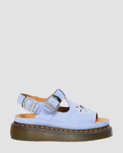 Sandales Dunnet Flower en cuir Buttersoft in Bleu Bleuet