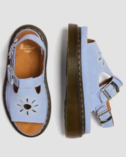 Sandales Dunnet Flower en cuir Buttersoft in Bleu Bleuet