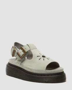 Sandales Dunnet Flower en cuir Buttersoft in Vert Sauge